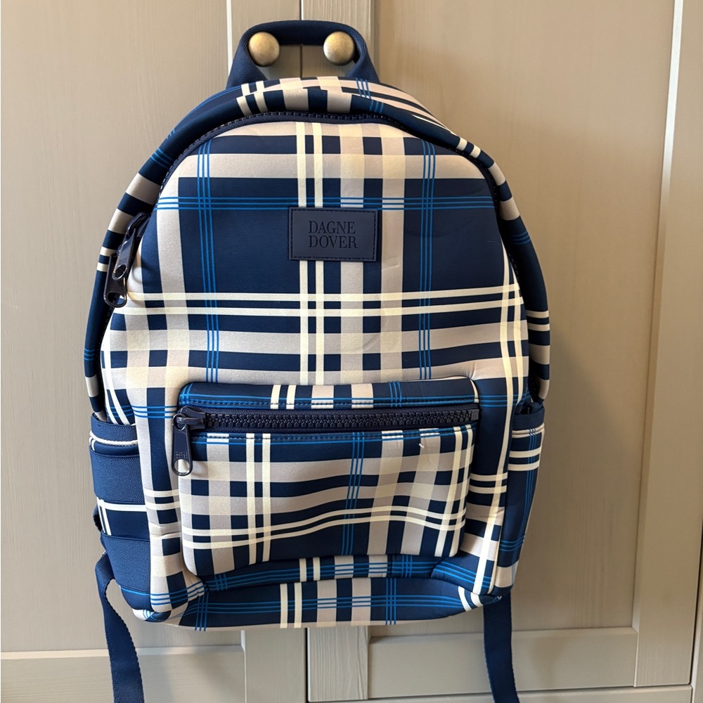 Dagne Dover Blue and White Plaid Medium Dakota Backpack